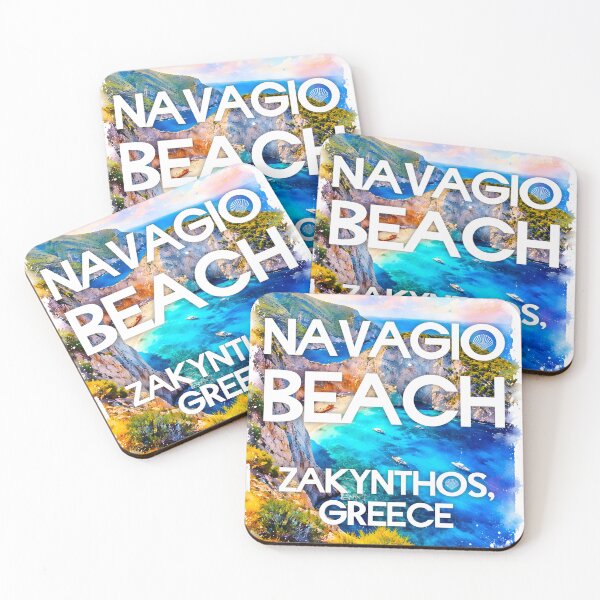 Artikelvorschau, Navagio Beach, Zakynthos, Griechenland – Aquarell-Strandposter entworfen und verkauft von Sea Gem.