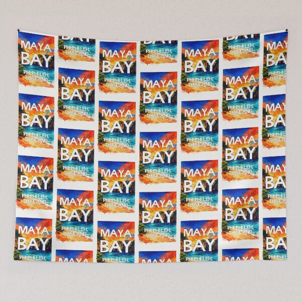 Item preview, Maya Bay, Phi Phi Leh, Thailand – Watercolor Beach Poster designed and sold by Sea Gem.