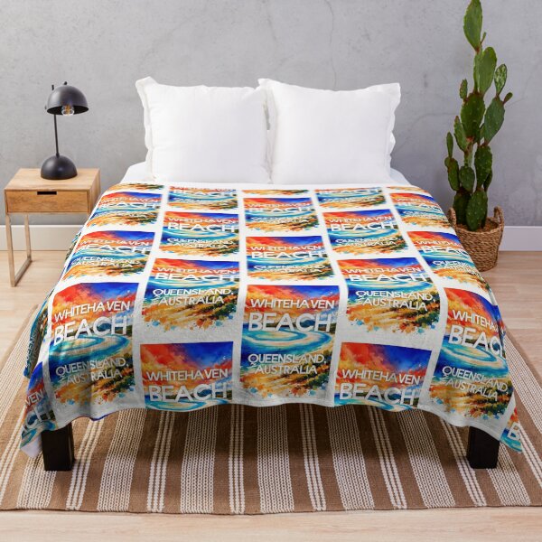 Artikelvorschau, Whitehaven Beach, Queensland, Australien – Aquarell-Strandposter entworfen und verkauft von Sea Gem.