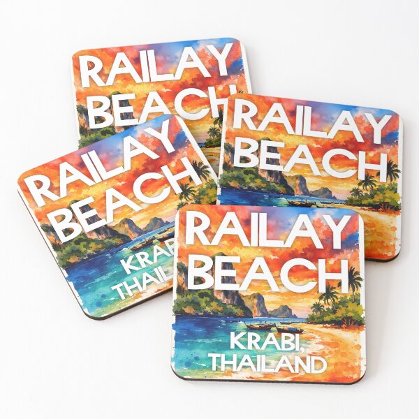 Item preview, Railay Beach, Krabi, Thailand – Watercolor Beach Poster designed and sold by Sea Gem.