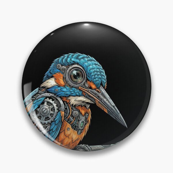 Item preview, Cybernetic Kingfisher – Futuristic Robotic Bird Art designed and sold by dbNIGHT.