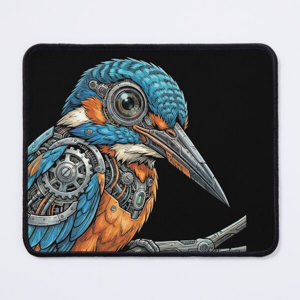 Item preview, Cybernetic Kingfisher – Futuristic Robotic Bird Art designed and sold by dbNIGHT.