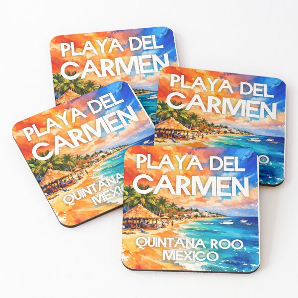 Artikelvorschau, Playa del Carmen, Quintana Roo, Mexiko – Aquarell-Strandposter entworfen und verkauft von Sea Gem.