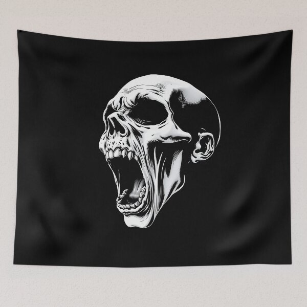 Item preview, Screaming Skull of the Abyss – Dark Horror Gothic  designed and sold by Paranormal Peaks.