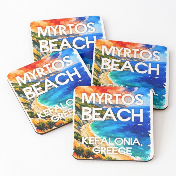 Item preview, Myrtos Beach, Kefalonia, Greece – Watercolor Beach Poster designed and sold by Sea Gem.