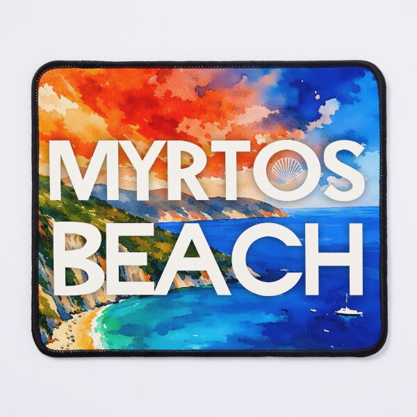 Item preview, Myrtos Beach, Kefalonia, Greece – Watercolor Beach Poster designed and sold by Sea Gem.