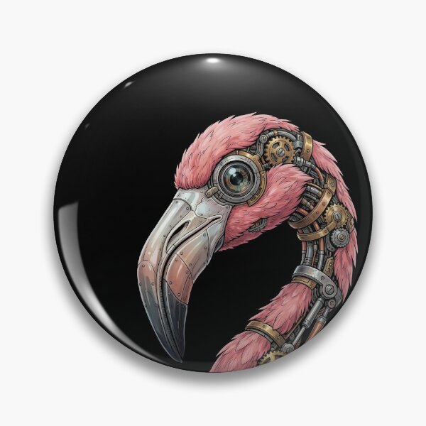 Item preview, Cybernetic Flamingo – Steampunk Robotic Bird Art designed and sold by dbNIGHT.