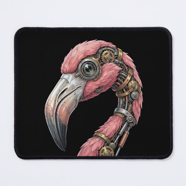 Item preview, Cybernetic Flamingo – Steampunk Robotic Bird Art designed and sold by dbNIGHT.