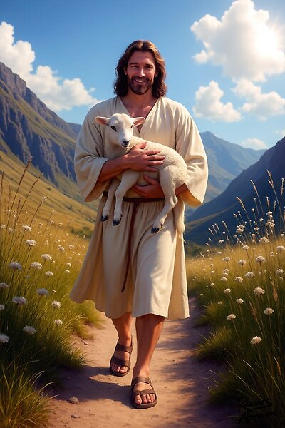 Jesus Carrying the Little Lamb