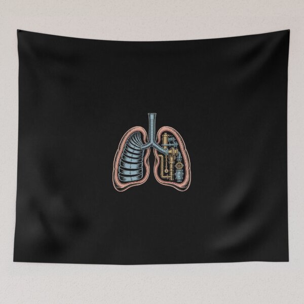 Item preview, Iron Lung Biomechanical Anatomical Steampunk Woodcut designed and sold by Vintage Shapes.