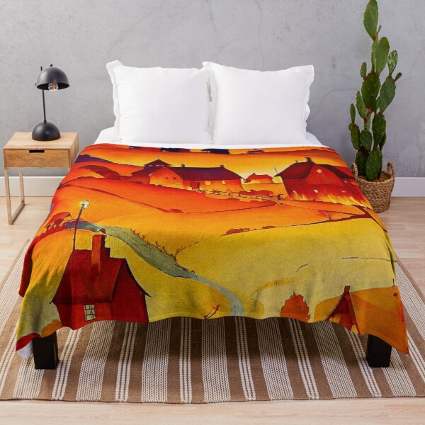 Item preview, Country village shaded in yellow and red  designed and sold by Giulivo Store Graphic.