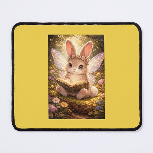 Item preview, Bunny Fairy Reading A Book designed and sold by FlutterbyFairy.