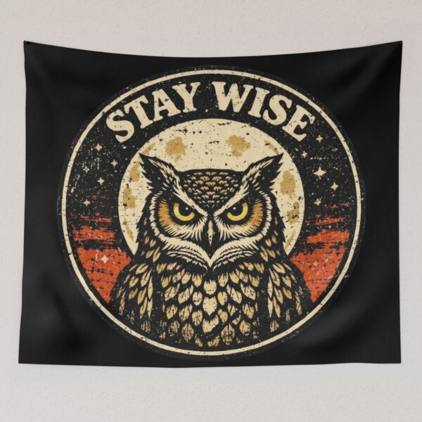 Item preview, Wise Owl Retro Badge – Vintage Nature T Shirt Illustration designed and sold by wanado.