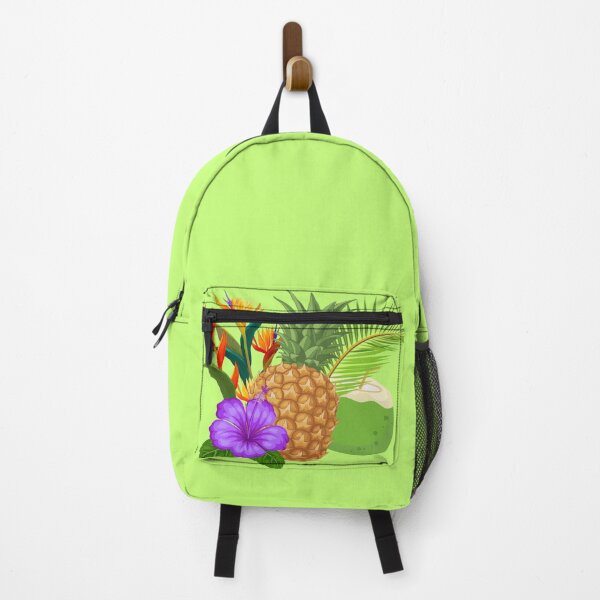 Item preview, Tropical Pineapple Flowers Coconut Summer Colorful Stickers Prints Posters Wall Art Magnet Home Coffee Cup Decoration TShirt Stationary Notebook Magnet Hat Kitchen Work School Office Redbubble Shop designed and sold by Saritas Boutique Shop.