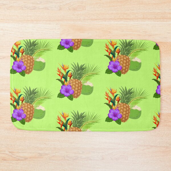 Item preview, Tropical Pineapple Flowers Coconut Summer Colorful Stickers Prints Posters Wall Art Magnet Home Coffee Cup Decoration TShirt Stationary Notebook Magnet Hat Kitchen Work School Office Redbubble Shop designed and sold by Saritas Boutique Shop.