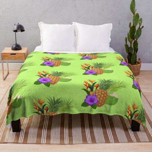 Item preview, Tropical Pineapple Flowers Coconut Summer Colorful Stickers Prints Posters Wall Art Magnet Home Coffee Cup Decoration TShirt Stationary Notebook Magnet Hat Kitchen Work School Office Redbubble Shop designed and sold by Saritas Boutique Shop.