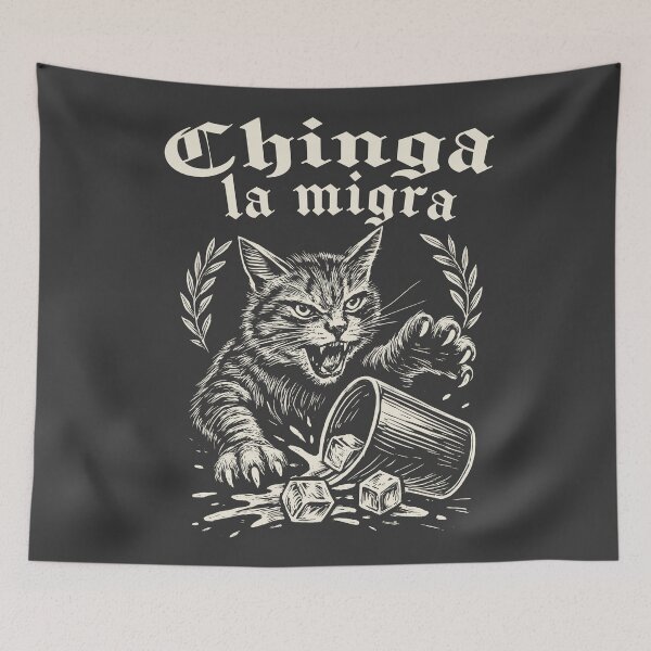 Item preview, Chinga La Migra Cat Dks designed and sold by Alema Art.