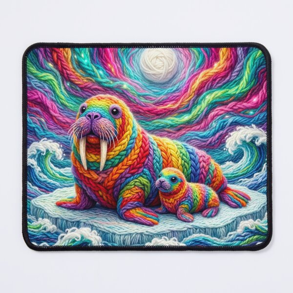 Item preview, Yarn Walrus and Calf designed and sold by Tridentulus.