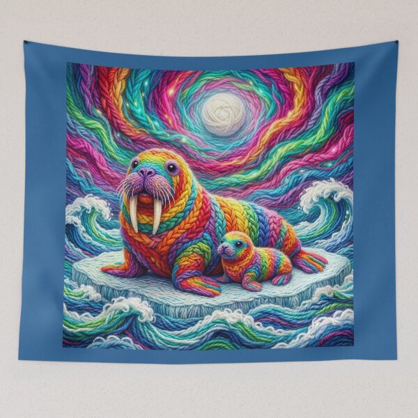 Item preview, Yarn Walrus and Calf designed and sold by Tridentulus.