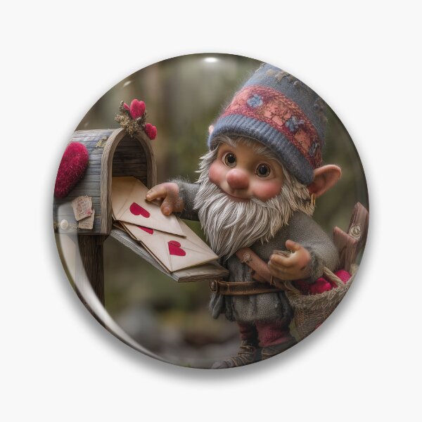 Item preview, Forest Gnome Mail Carrier Delivering Valentine  designed and sold by ACuriousshoppe.