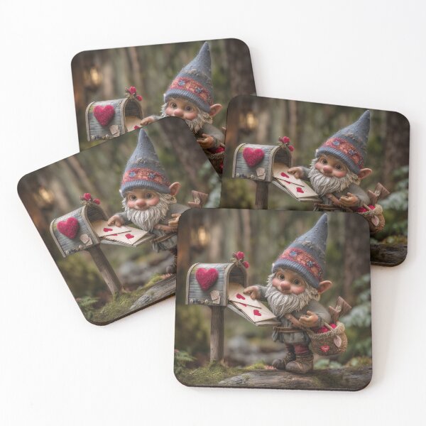 Item preview, Forest Gnome Mail Carrier Delivering Valentine  designed and sold by ACuriousshoppe.