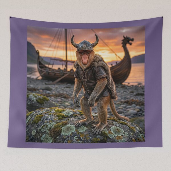 Item preview, Proboscis Monkey Viking Here to Plunder designed and sold by Tridentulus.
