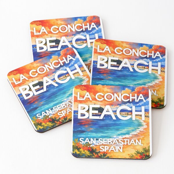 Item preview, La Concha Beach, San Sebastian, Spain – Watercolor Beach Poster designed and sold by Sea Gem.