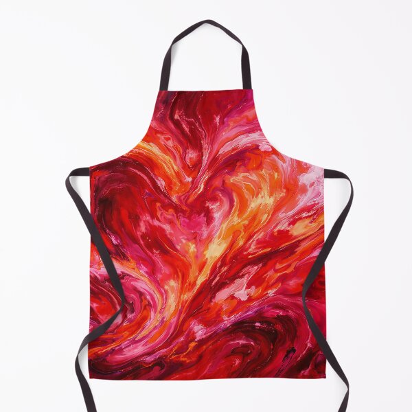 Item preview, Passionate Heart Fluid Art - Vibrant Acrylic Pour Painting in Crimson Red Magenta Gold - Modern Romantic Wall Decor designed and sold by designsbyshella.