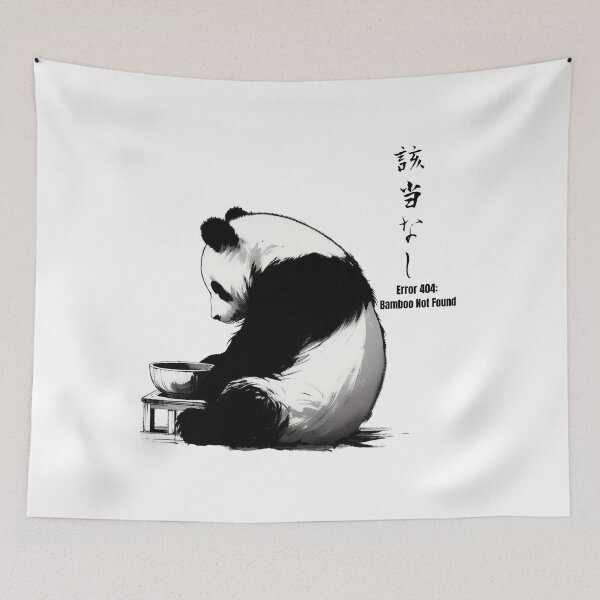 Item preview, Error 404: Bamboo Not Found - Sad Sumi-e Panda (Japanese Kanji) designed and sold by Sumi Tech Lab.