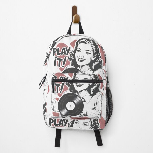 Item preview, Vintage Woman Holding Vinyl — “Play It!” designed and sold by Nacho Average Designs.