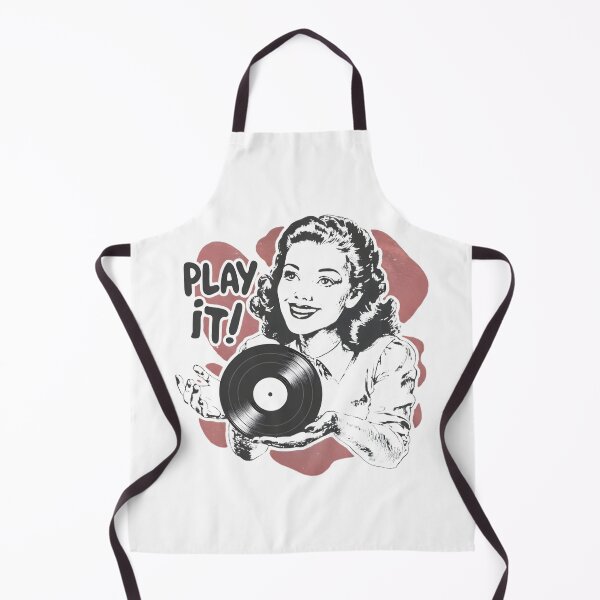 Item preview, Vintage Woman Holding Vinyl — “Play It!” designed and sold by Nacho Average Designs.