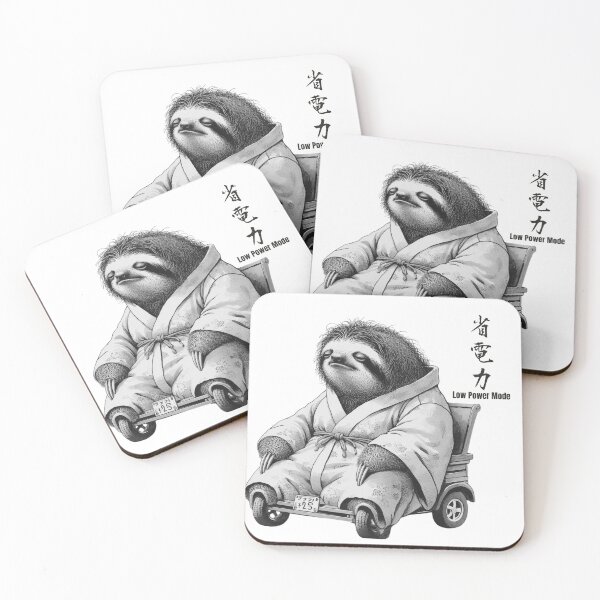 Item preview, Funny Sloth "Low Power Mode" Kanji Art - Japanese Aesthetic designed and sold by Sumi Tech Lab.