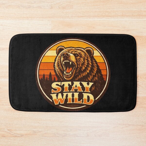 Item preview, Wild Bear Sunset – Vintage Circular Outdoor T Shirt Design designed and sold by wanado.