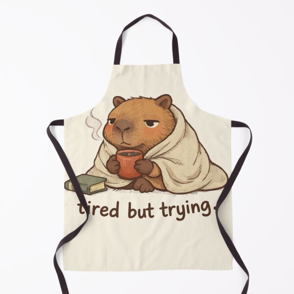 Item preview, Tired But Trying Capybara – Cozy Mental Health design designed and sold by 97Ts.