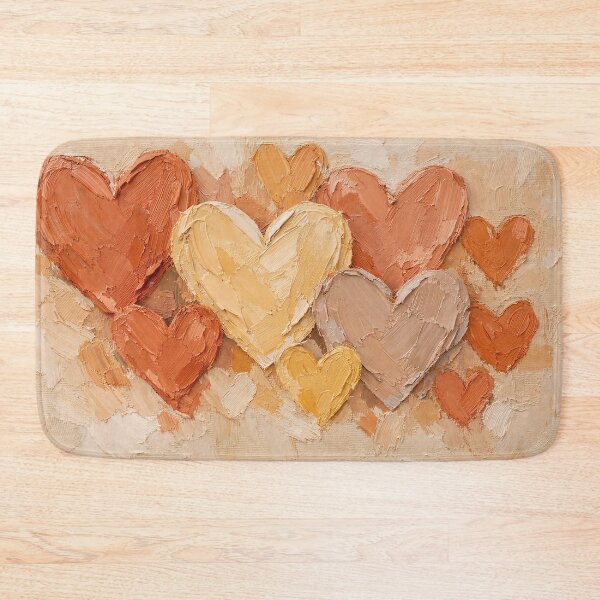Item preview, Sculptural Heart Art - Thick Palette Knife Painting in Clay Red & Cream - Minimalist Romantic Gallery Art designed and sold by designsbyshella.