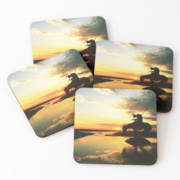 Item preview, Sunset Upon a Native Warrior designed and sold by Alpha Omega Shop.