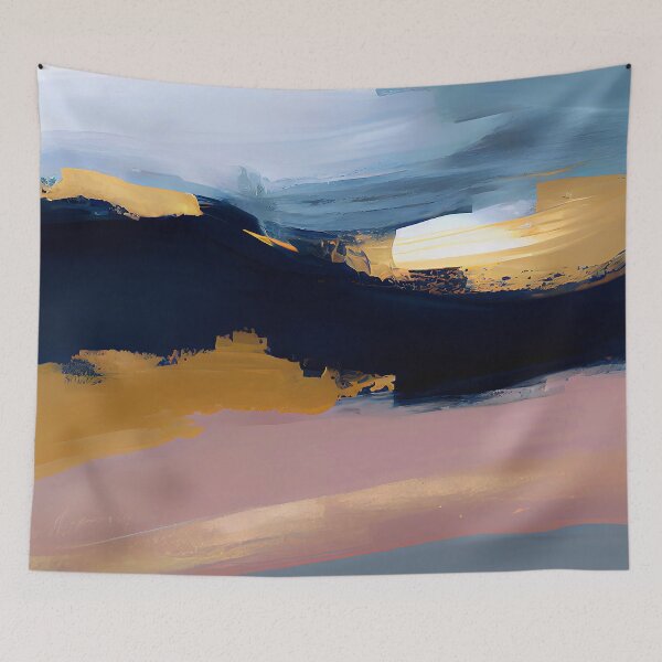 Item preview, Aqua, Pink-Mauve, And Golden Hues Sunset Abstract designed and sold by DEC02.