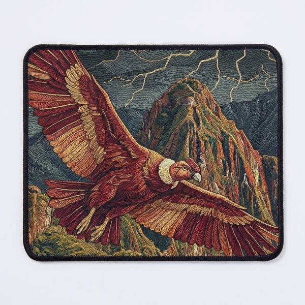 Item preview, Textured Andean Landscape: Condor, Llamas and Inca Ruins designed and sold by HANANTI.