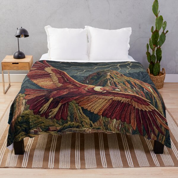 Item preview, Textured Andean Landscape: Condor, Llamas and Inca Ruins designed and sold by HANANTI.