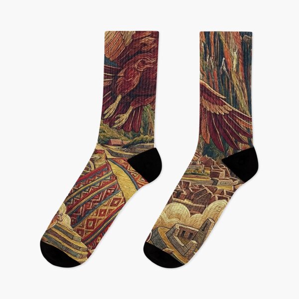 Item preview, Textured Andean Landscape: Condor, Llamas and Inca Ruins designed and sold by HANANTI.
