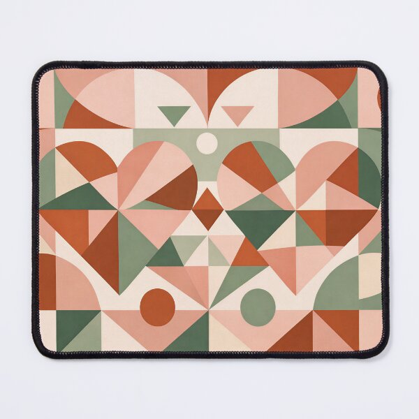Item preview, Geometric Grid Art - Mid Century Modern Abstract with Blush Pink Sage Green & Terracotta - Scandinavian Graphic Print designed and sold by designsbyshella.