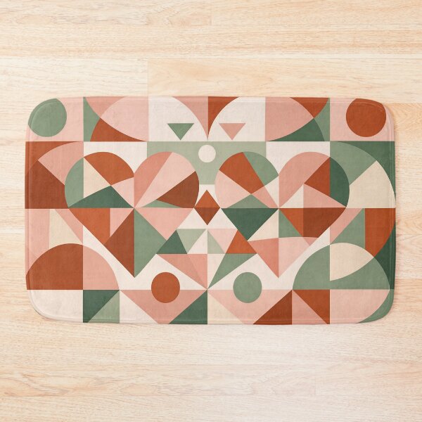 Item preview, Geometric Grid Art - Mid Century Modern Abstract with Blush Pink Sage Green & Terracotta - Scandinavian Graphic Print designed and sold by designsbyshella.
