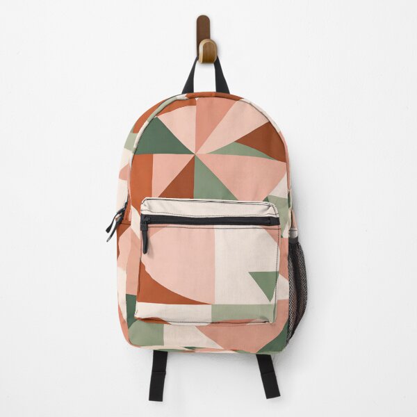 Item preview, Geometric Grid Art - Mid Century Modern Abstract with Blush Pink Sage Green & Terracotta - Scandinavian Graphic Print designed and sold by designsbyshella.