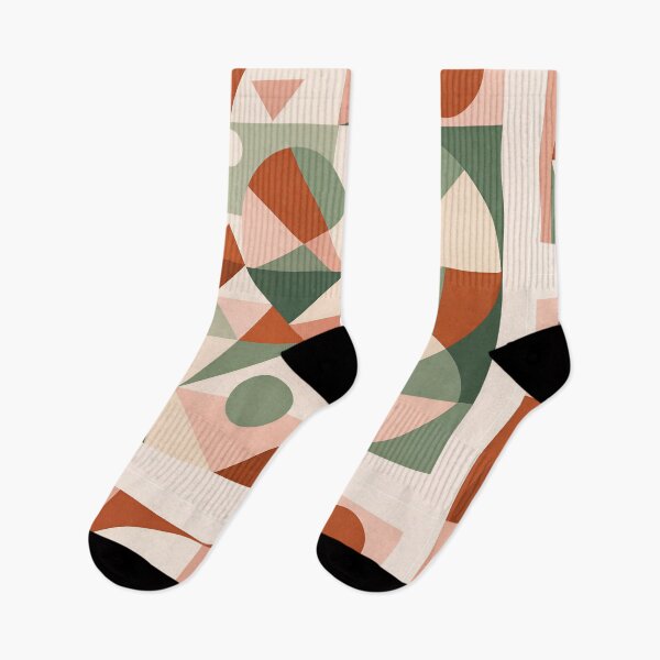 Item preview, Geometric Grid Art - Mid Century Modern Abstract with Blush Pink Sage Green & Terracotta - Scandinavian Graphic Print designed and sold by designsbyshella.