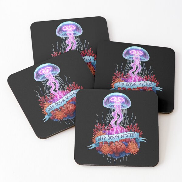 Item preview, Jellyfish Coral Art – Deep Ocean Mystery, Marine Biology Conservation Bioluminescent Design designed and sold by Luminari Creations.