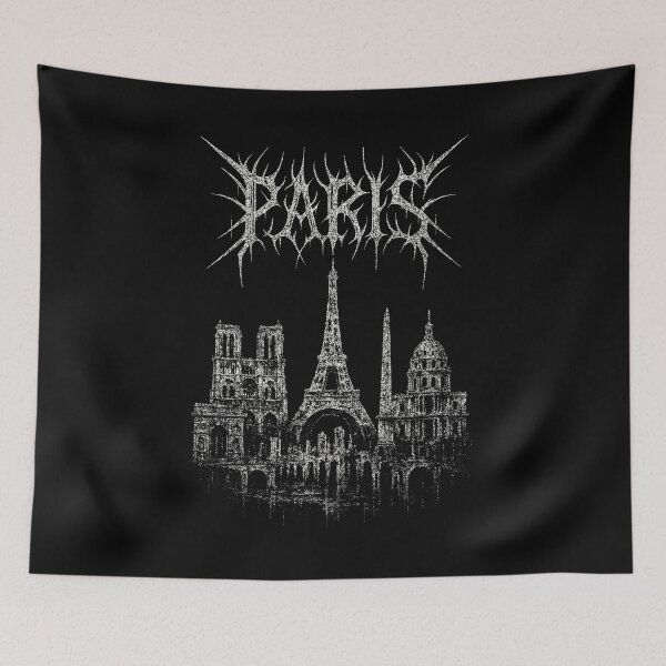 Item preview, Paris Gothic Black Metal Cityscape designed and sold by Mortisigil.