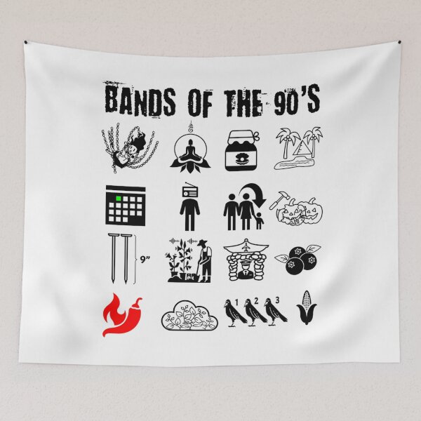 Item preview, Funny Nerdy Iconic Alternative Rock Bands Of The 90S Black Text designed and sold by SHDPVT.