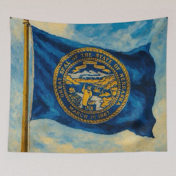 Item preview, Nebraska State Flag designed and sold by TinCatOutPost.
