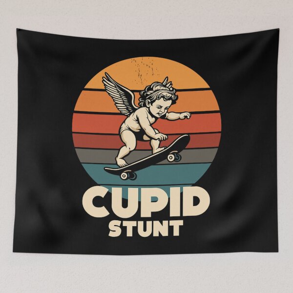 Item preview, Funny Cupid Stunt Spoonerism Skateboard Angel Skater designed and sold by Rajzone.