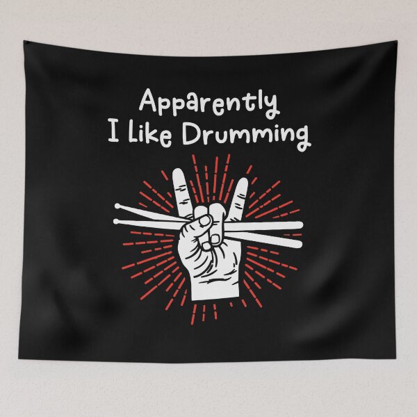 Item preview, Apparently I Like Drumming Funny Drummer Hand Rock Music Lover designed and sold by gunaone-design.